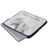 Tekenlijnen Tekst wit zwart Laptop Sleeve (Voorkant onderkant)