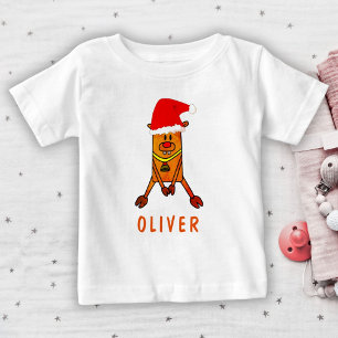 Tekennaam hert met kerstmannenhoed