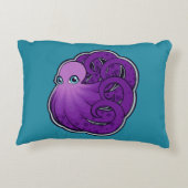 Tekenontwerp gebogen Paarse inktpatronen Accent Kussen (Achterkant)