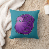 Tekenontwerp gebogen Paarse inktpatronen Kussen (Deken)