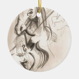 Tekenontwerp voor paarden met Cello Keramisch Ornament