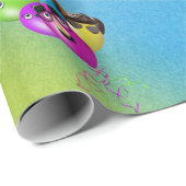 Tekenpartijballonnen op regenboog cadeaupapier (Rol Hoek)