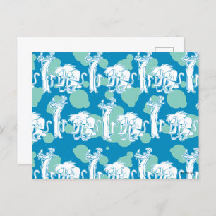 Tekenpatroon en Baboon Blue Briefkaart