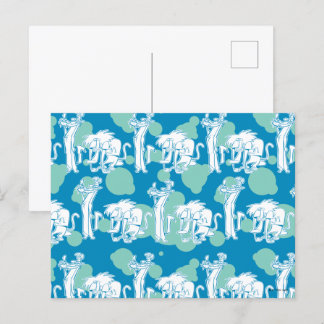 Tekenpatroon en Baboon Blue Briefkaart