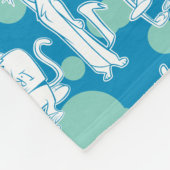 Tekenpatroon en Baboon Blue Fleece Deken (Hoek)