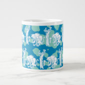 Tekenpatroon en Baboon Blue Grote Koffiekop (Voorkant)