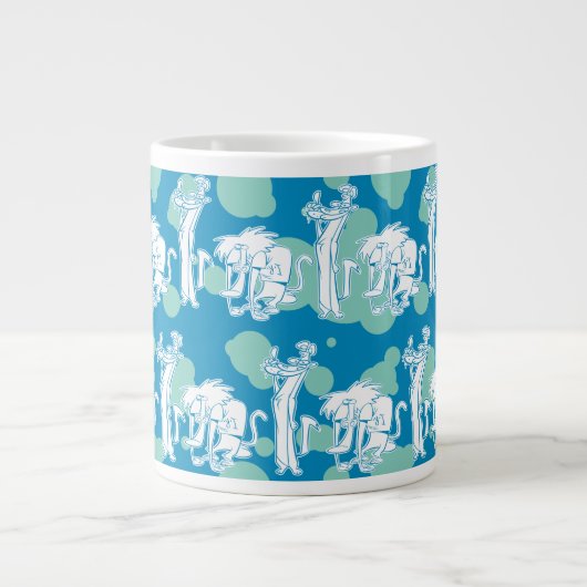 Tekenpatroon en Baboon Blue Grote Koffiekop (Voorkant)