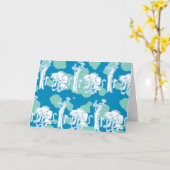 Tekenpatroon en Baboon Blue Kaart (Gele Bloem)