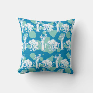 Tekenpatroon en Baboon Blue Kussen