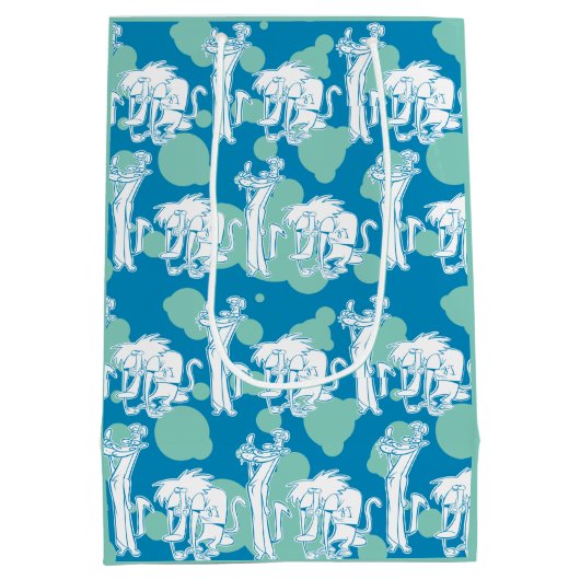 Tekenpatroon en Baboon Blue Medium Cadeauzakje (Achterkant)