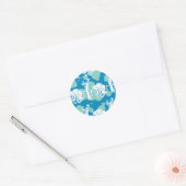 Tekenpatroon en Baboon Blue Ronde Sticker (Envelop)
