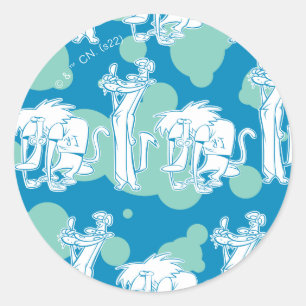Tekenpatroon en Baboon Blue Ronde Sticker