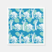 Tekenpatroon en Baboon Blue Servet (Voorkant)