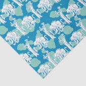 Tekenpatroon en Baboon Blue Tissuepapier (Detail)