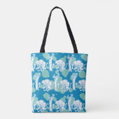 Tekenpatroon en Baboon Blue Tote Bag (Achterkant)