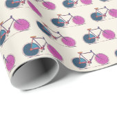 Tekenpatroon kleurige fietslijn bevestigen cadeaupapier (Rol Hoek)