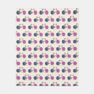 Tekenpatroon kleurige fietslijn bevestigen fleece deken