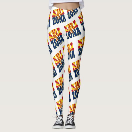Tekenpatroon vlag Arizona Leggings (Voorkant)