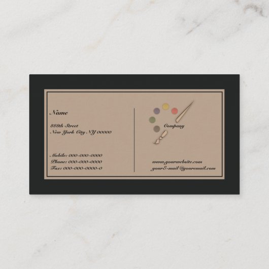 Tekenpenseel Visitekaartje (Achterkant)