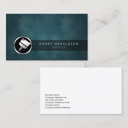 Tekenpenseelpictogram Donker Grunge-Visitekaartje Visitekaartje (Voorkant / Achterkant)