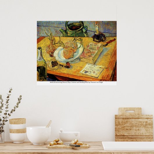 Tekenraad, Pipe en uien - Vincent van Gogh Poster (Keuken)