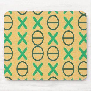 Tekenreeksen van Geometrische Symbolen Groen Muismat