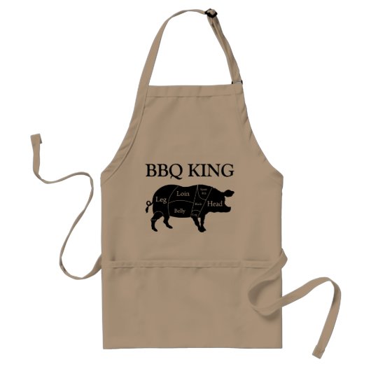 Tekenreeksen van varkensvlees BBQ King Standaard Schort (Voorkant)