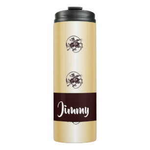 Tekens afdrukken op getextureerde thermosbeker