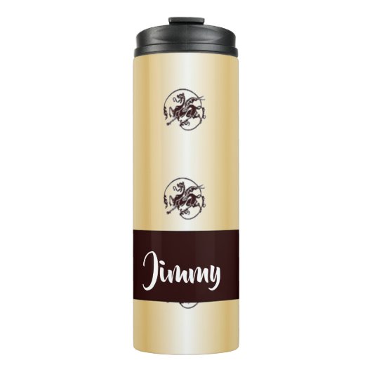 Tekens afdrukken op getextureerde thermosbeker (Voorkant)