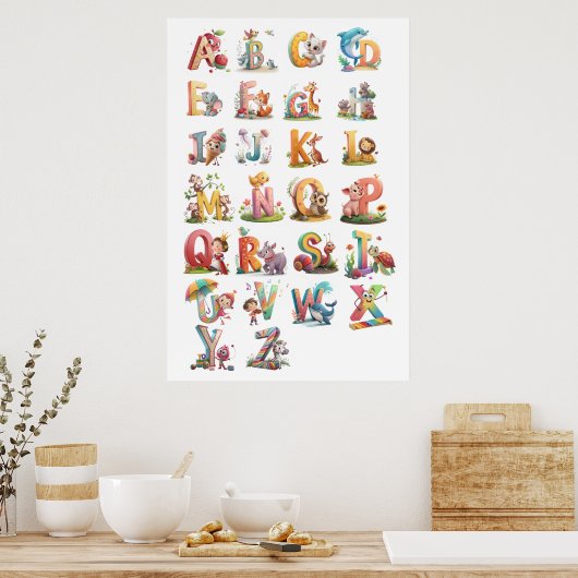 Tekens alfabetletters poster (Keuken)