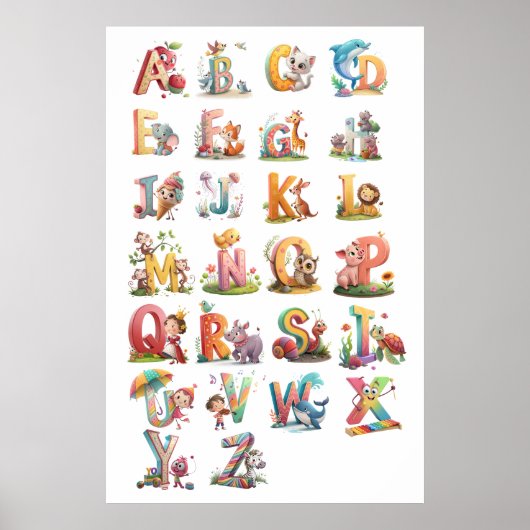 Tekens alfabetletters poster (Voorkant)
