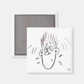 Tekens Man gezicht expressies Magneet (Voorkant / Achterkant)