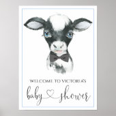 Tekens van Boerderij Koe Baby shower van jongen Poster (Voorkant)