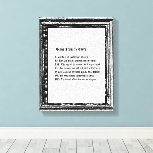 Tekens van de aarde canvas afdruk (Insitu (Houten vloer))