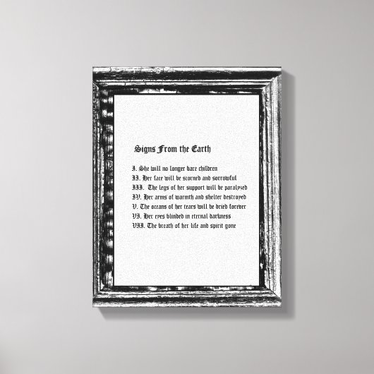 Tekens van de aarde canvas afdruk (Voorkant)