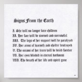 Tekens Van De Aarde Poster (Voorkant)