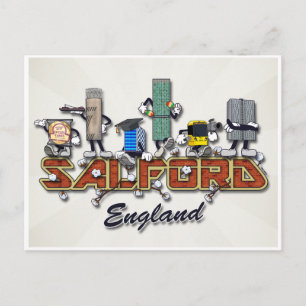 tekens van de cartoon van Salford Briefkaart