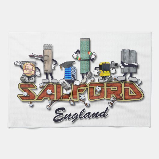 tekens van de cartoon van Salford Theedoek (Horizontaal)
