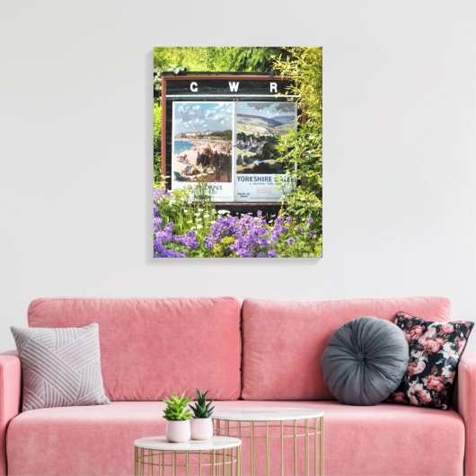 TEKENS VAN DE OUDE TREINSTATION CANVAS AFDRUK (Insitu (Woonkamer))