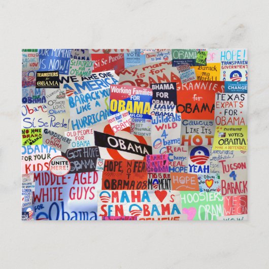 Tekens van het Briefkaart van Obama van de Hoop (Voorkant)