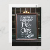 Tekens van vis en chips briefkaart (Voorkant / Achterkant)