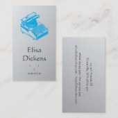 Tekenschrijfmachine Illustratie cyaan / Gr Visitekaartje (Voorkant / Achterkant)