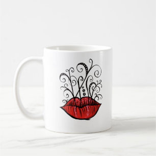 Tekenstijl Tattoo vreemde lips inkt Koffiemok
