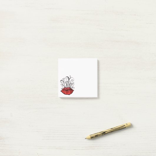 Tekenstijl Tattoo vreemde lips inkt Post-it® Notes (Op bureau)