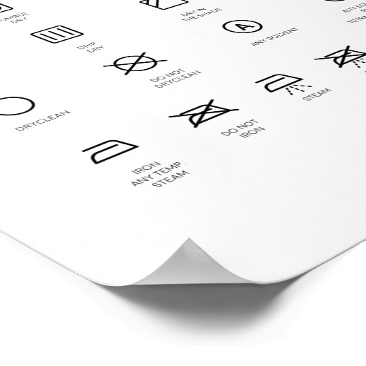 Tekensymbolen wasgoed poster (Hoek)