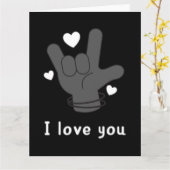 TEKENTAAL I LOVE YOU KAART (Gele Bloem)