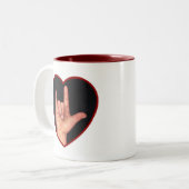 TEKENTAAL IK HOOP VAN JE HART, HAND TWEEKLEURIGE KOFFIEMOK (Voorkant links)