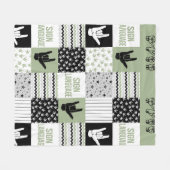 Tekentaalvormingspatroon groen ASL Mam Lov Fleece Deken (Voorkant (Horizontaal))