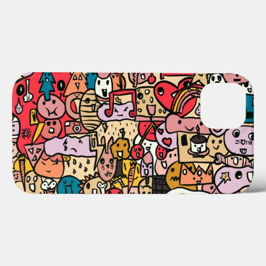 Tekenteken met tekenfilm met handtekening Kinder s Case-Mate iPhone Case (Achterkant (horizontaal))