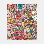 Tekenteken met tekenfilm met handtekening Kinder s Fleece Deken (Voorkant)